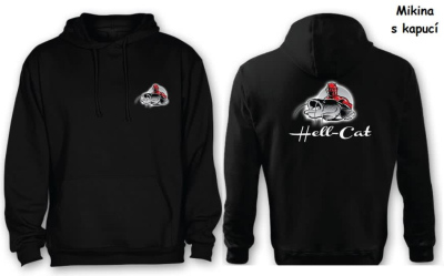 Mikina Hell-Cat klokánek s kapucí černá|2XL