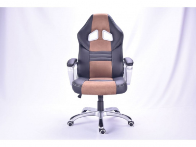 Kancelářská židle Alonso černá s hnědými pruhy