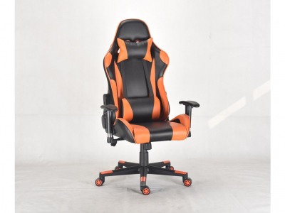 Kancelářská židle FOX černá s oranžovými pruhy