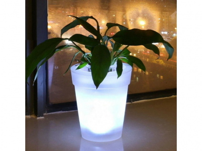 LED solární svítící květináč studená bílá, iPRO, 1W, studená bílá