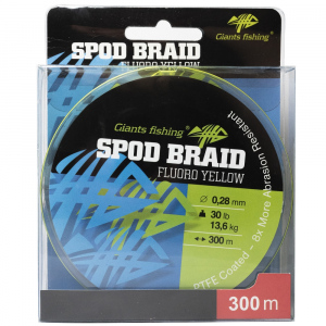 Giants fishing Splétaná šňůra Spod Braid Fluoro Yellow 300m|0,22mm/20lb(9,1kg)