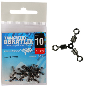 Giants fishing Trojcestný bratlík Three-way Rolling Swivel no.10/15kg/10ks