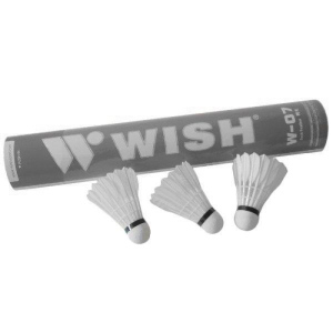 Míček badminton WISH -peří 805 bílá