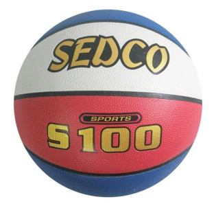Míč basket syn.kůže TOP S100 5 červeno-bílo-modrý červená/modrá