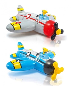 Nafukovací hračka do vody INTEX WATER-GUN PLANE 57537 132x130 cm šedá