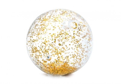 Nafukovací plážový míč INTEX 58070 Glitter Transp. 71 cm zlatá