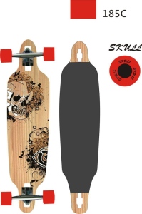 Longboard SKULL 38 hnědá