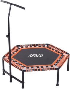 Trampolína SEDCO fitness s madlem HEXAGON 122 cm Oranžová