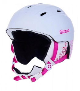 Lyžařská přilba Blizzard JR DEMON 51-55 WHITE MATT/MAGENTA FLOWERS bílá