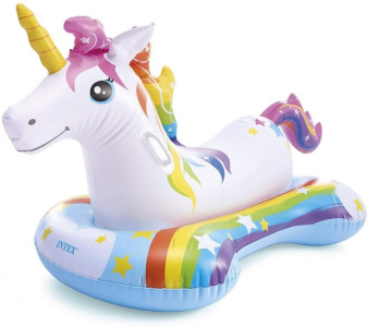 Nafukovací zvířátko INTEX 57552 Jednorožec RIDE ON bílá