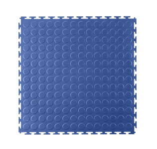 PVC podlaha do garáží, skladů, hal ,tělocvičen ECO - T LOCK - COIN - 498x498x6,5 mm Modrá