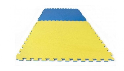 TATAMI-TAEKWONDO PODLOŽKA COLOR 100x100x2cm LOCK žlutá/modrá