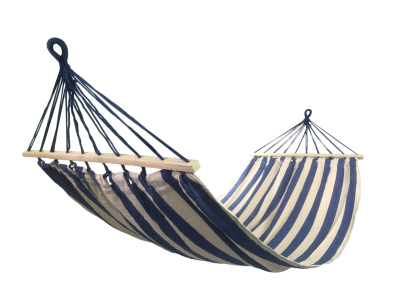 Houpací síť SEDCO - PolyCotton 200x90 cm bílá/modrá