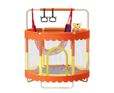 Dětská trampolína SEDCO 122 cm s ochrannou sítí ,houpačkou a vybavením Oranžová