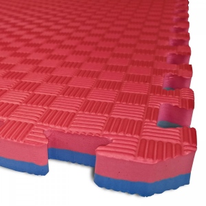 TATAMI PUZZLE podložka - Dvoubarevná - 100x100x3,0 cm červená/modrá
