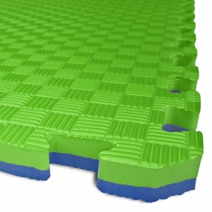 TATAMI PUZZLE podložka - Dvoubarevná - 100x100x3,0 cm zelená/modrá
