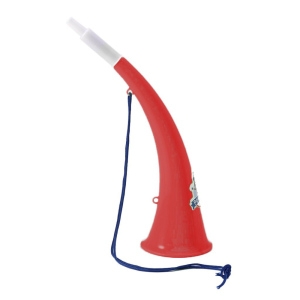 Dětský roh VUVUZELA - trubka  na fandění  POWERFUL červená