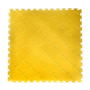 PVC podlaha do garáží, skladů, hal ,tělocvičen ECO - T LOCK - DIAMOND - 498x498x6,5 mm Žlutá