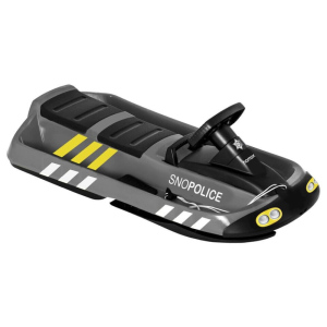 Boby dětské  řiditelné s volantem HAMAX SNO FIRE/POLICE/RACING pro 2 osoby černá/šedá