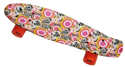 Skateboard plast 22,5 20607 WILD FLOVER SPARTAN velikost 57 cm x 15 cm růžová