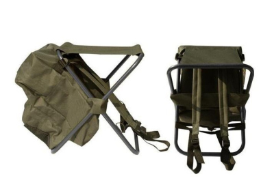 RYBÁŘSKÝ TLUMOK SE SKLÁDACÍ ŽIDLÍ SEDCO 25x31x40cm khaki