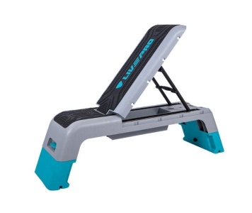 Bedýnka profi step aerobic  LivePro FIT DECK NEW šedá