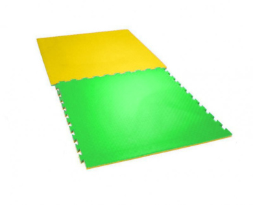 TATAMI-TAEKWONDO podložka oboustranná 100x100x2,5 cm žlutá/zelená