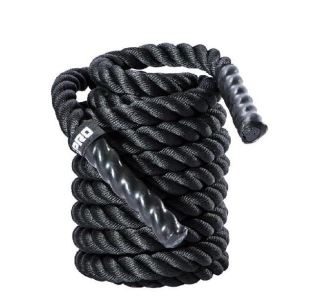 Lano na cvičení LivePro Battle Rope 3,8 cm x 15 m - 12 kg černá