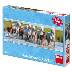 Puzzle běžící koně panoramic 66x23cm 150 dílků v krabici