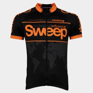 Cyklistický dres SWEEP CLASIC černo/oranžový fluo - XS