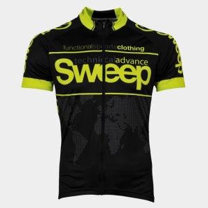 Cyklistický dres SWEEP CLASIC černo/žlutý fluo