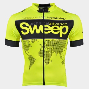 Sweep Cyklistický pánská dres ELITE RACE žlutý fluo vel. XL