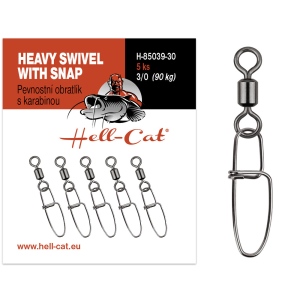 Hell-Cat Pevnostní obratlík s karabinou Heavy Swivel with Snap 5ks|vel.4/0 (120kg)