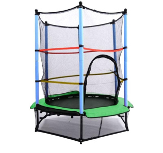 Dětská skákací trampolína SEDCO 137 cm s ochrannou sítí zelená Zelená