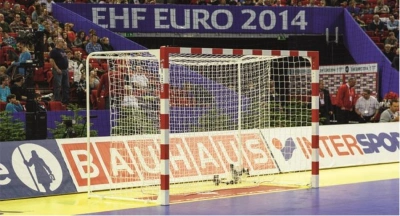 Branková síť na házenou Exclusive PES 4 mm, bílá, hloubka 0,8 x 1,0 m