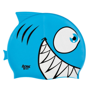 Dětská plavecká koupací čepice, PIRANHA, modrá