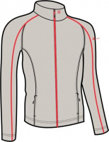 Juniorská funkční triko Ostyle , dlouhý rukáv - šedočervená