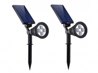 LEDSolar 4 solární venkovní světlo svítidlo do země 2 ks, 4 LED, bezdrátové, iPRO, 1W, studená barva