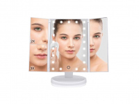 Třípanelové kosmetické make-up zrcátko s led osvětlením bílé zvětšovací