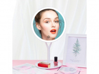 LED kosmetické make-up zrcátko Ypsilon kulaté nabíjecí bílé