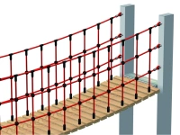 Lanové zábradlí pro lávky s dřevěnou nebo gumovou podlážkou, oko 30 x 25 cm